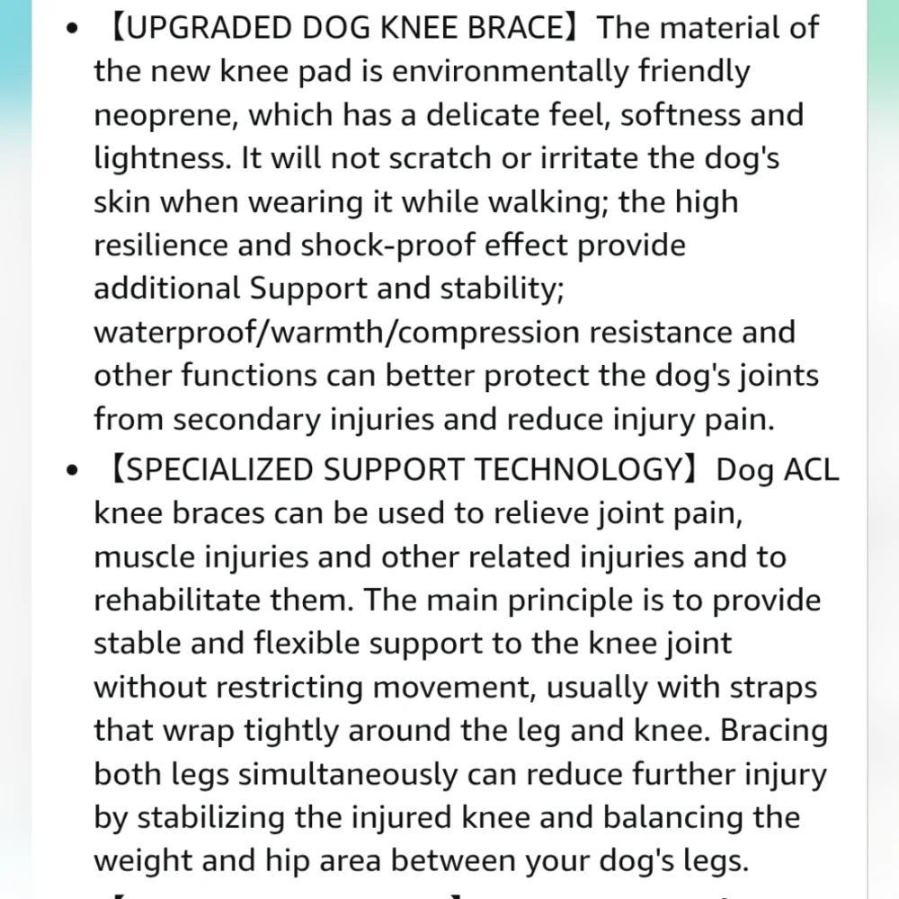 NEW Furtent Dog Knee Brace for Torn ACL Hind Legs XL